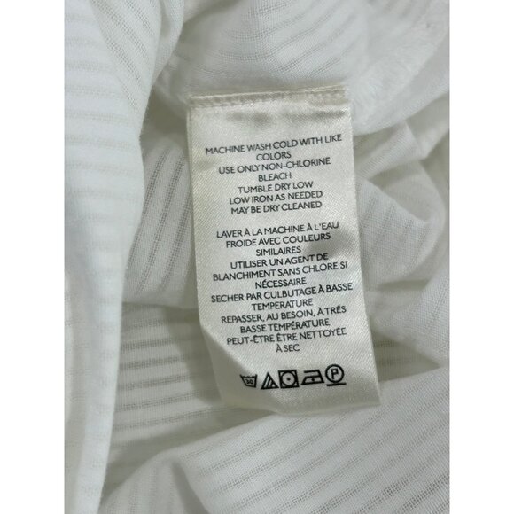 WE THE FREE Black Tie Tux Shirt Sz L White Pintuck Button Up Tunic 100% Cotton - Picture 12 of 12